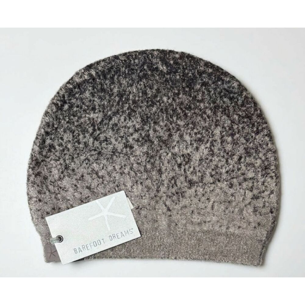 NEW Barefoot Dreams CozyChic Lite Confetti Beanie, Storm Gray-Dark Brown